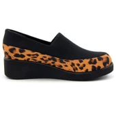 Erkan Saçmacı Larisa Siyah Leopar Ön Yüz Streç Dolgu Topuklu Günlük Ayakkabı - 3