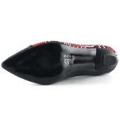 Erkan Saçmacı Jatqılı Plus Kırmızı Yılan Kadeh Topuklu Ayakkabı - 5