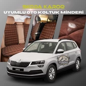 Skoda Karoq Kahverengi Renk Tay Tüyü Cepli & Terletmez Sırtlı Oto Koltuk Minder Seti - Koltuk Koruma Kılıfı (ÖN & ARKA TAM SET) - 1