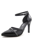 Erkan Saçmacı Kaylee Siyah Rugan Fileli Taşlı Stiletto thumbnail 2