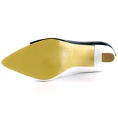 Erkan Saçmacı Jatqılı Plus Siyah Beyaz Kadeh Topuklu Ayakkabı - 5