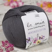 La Mia Mercerized Cotton Koyu Gri El Örgü İpi - 236 - 33577 - 1