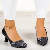 Erkan Saçmacı Laura Siyah Yılan Topuklu Ayakkabı - 3