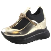 Erkan Saçmacı Josefina Altın Streç Taşlı Gizli Dolgu Topuklu Günlük Ayakkabı - 1