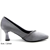 Erkan Saçmacı Shimeca Antrasit Saten Taşlı Sivri Burun İnce Topuklu Abiye Ayakkabı thumbnail 2