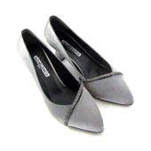 Erkan Saçmacı Shimeca Antrasit Saten Taşlı Sivri Burun İnce Topuklu Abiye Ayakkabı thumbnail 4