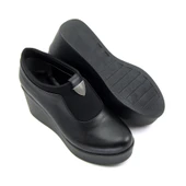 Erkan Saçmacı Sofia Exclusive Siyah Streç Tokalı Yuvarlık Burun Dolgu Topuklu Günlük Ayakkabı - 6