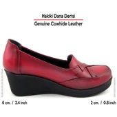 Erkan Saçmacı Shay Kırmızı Hakiki Dana Derisi Çapraz Bant Detaylı Dolgu Topuklu Günlük Ayakkabı - 2
