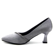 Erkan Saçmacı Shimeca Antrasit Saten Taşlı Sivri Burun İnce Topuklu Abiye Ayakkabı thumbnail 6