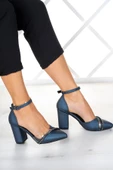 Erkan Saçmacı Samira Lacivert Saten Taşlı Şeffaf Tasarımlı Ayakkabı - 2