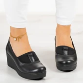 Erkan Saçmacı Daisy Siyah Hakiki Deri Dolgu Topuklu Günlük Ayakkabı thumbnail 4