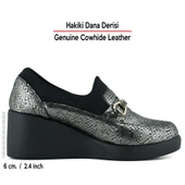 Erkan Saçmacı Catherine Gümüş Yılan Hakiki Dana Derisi Dolgu Topuklu Streç Günlük Ayakkabı thumbnail 2