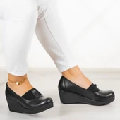 Erkan Saçmacı Daisy Siyah Hakiki Deri Dolgu Topuklu Günlük Ayakkabı thumbnail 2