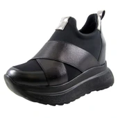 Erkan Saçmacı Lopez Siyah Streç Gizli Dolgu Topuklu Günlük Ayakkabı - 1