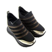 Erkan Saçmacı Margaret Altın Streç Taşlı Gizli Dolgu Topuklu Günlük Ayakkabı thumbnail 3