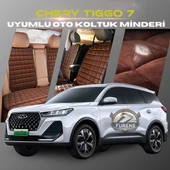 Chery Tiggo 7 Kahverengi Renk Tay Tüyü Cepli & Terletmez Sırtlı Oto Koltuk Minder Seti - Koltuk Koruma Kılıfı (ÖN & ARKA TAM SET) - 1