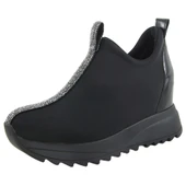 Erkan Saçmacı Luminita Siyah Gümüş Taşlı Gizli Dolgu Topuklu Günlük Ayakkabı - 1