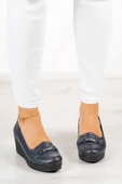 Erkan Saçmacı Maika Lacivert Hakiki Deri Dolgu Topuklu Günlük Ayakkabı thumbnail 3