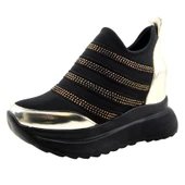 Erkan Saçmacı Margaret Altın Streç Taşlı Gizli Dolgu Topuklu Günlük Ayakkabı thumbnail 1