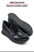 Erkan Saçmacı Morena Siyah Yılan Hakiki Dana Derisi Taşlı Günlük Ayakkabı thumbnail 6
