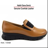 Erkan Saçmacı Morena Taba Hakiki Dana Derisi Taşlı Yuvarlak Burun Günlük Ayakkabı thumbnail 2