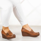 Erkan Saçmacı Taylor Taba Hakiki Deri Dolgu Topuklu Günlük Ayakkabı thumbnail 2