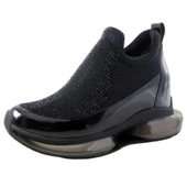 Erkan Saçmacı Viviana Siyah Taşlı Streç Gizli Dolgu Topuklu Günlük Ayakkabı - 1