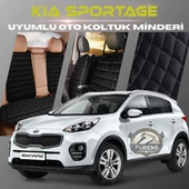 Kia Sportage Siyah Renk Tay Tüyü Cepli & Terletmez Sırtlı Oto Koltuk Minder Seti - Koltuk Koruma Kılıfı (ÖN & ARKA TAM SET) - 1