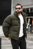 ERKEK DİK YAKA KIŞLIK ÖRME MONT - 5