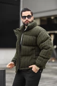 ERKEK DİK YAKA KIŞLIK ÖRME MONT - 4
