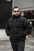 ERKEK DİK YAKA KIŞLIK ÖRME MONT - 3