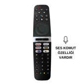 ARÇELİK-BEKO-GRUNDIG GR-V3 SES KOMUTLU NETFLIX-YOUTUBE-BEIN-EXXEN-TV+ LCD LED TV KUMANDASI - 1