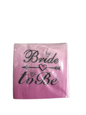 BRİDE TO BE SİYAH PEMBE PEÇETE 16 LI - 1