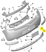 Citroen C3 Arka Tampon Çeki Kapak (2009-2015) 1.4, 1.1, 1.6 VTI, 1.4 VTI, 1.2 VTI, 1.4 HDI, 1.6 HDI 7422F7 - 1