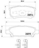 Mitsubishi Lancer Arka Fren Balatasi (2003-2012) 1.5, 1.6, 1.8 4605A479 - 2