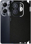 Infinix Hot 40 ile Uyumlu Deri Desenli Siyah Arka Kaplama - 1