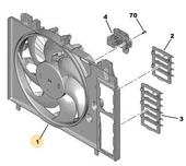 Citroen C5 Fan Motoru Komple Çerçeveli (2008-2015) 1.6 HDI, 2.0 HDI, 1.6 L THP 9804778380 - 1