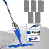 Spin Mop Premium Sprey Mop 4 Adet Mop Yeni Nesil Esnek 360 Derece Dönebilen Geniş Paspas - 2