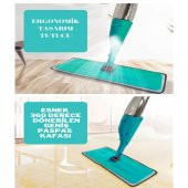 Spin Mop Premium Sprey Mop 4 Adet Mop Yeni Nesil Esnek 360 Derece Dönebilen Geniş Paspas - 7
