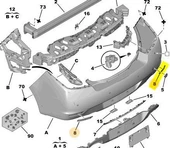 Peugeot 508 Arka Tampon Reflektörü (2010-2014) 1.6 VTI, 1.6 HDI, 2.0 HDI, 2.2 HDI, 1.6 L THP 745381 thumbnail 2
