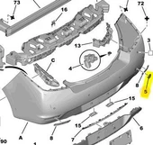Peugeot 508 Arka Tampon Çeki Kapak (2010-2014) 1.6 VTI, 1.6 HDI, 2.0 HDI, 2.2 HDI, 1.6 L THP 7422V9 - 1