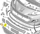 Peugeot 207 Ön Tampon Çeki Kapak (2008-2013) 1.4, 1.4 HDI, 1.6 HDI 7422C6 - 2