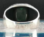 Özel İşlemeli Yeşil Zirkon Taşlı 925 Ayar Gümüş Yüzük thumbnail 6