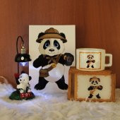 Panda Masa Lambası Panda Defter Panda Kutulu Kupa Hediye Seti - 1