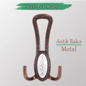4 ADET Seçil Antik Bakır Metal Portmanto Vestiyer Duvar Dolap Elbise Mobilya Kapı Askısı Askılığı - 5