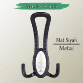 4 ADET Seçil Siyah Metal Portmanto Vestiyer Duvar Dolap Elbise Mobilya Kapı Askısı Askılığı - 4