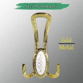4 ADET Seçil Gold Altın Metal Portmanto Vestiyer Duvar Dolap Elbise Mobilya Kapı Askısı Askılığı - 5