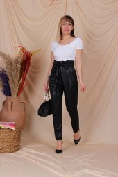 Aktuel Giyim 3721 Yüksek Bel Kuşaklı Pantolon - 1