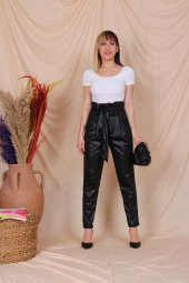 Aktuel Giyim 3721 Yüksek Bel Kuşaklı Pantolon - 2