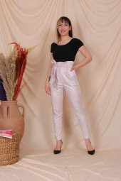 Aktuel Giyim 3721 Yüksek Bel Kuşaklı Pantolon - 7